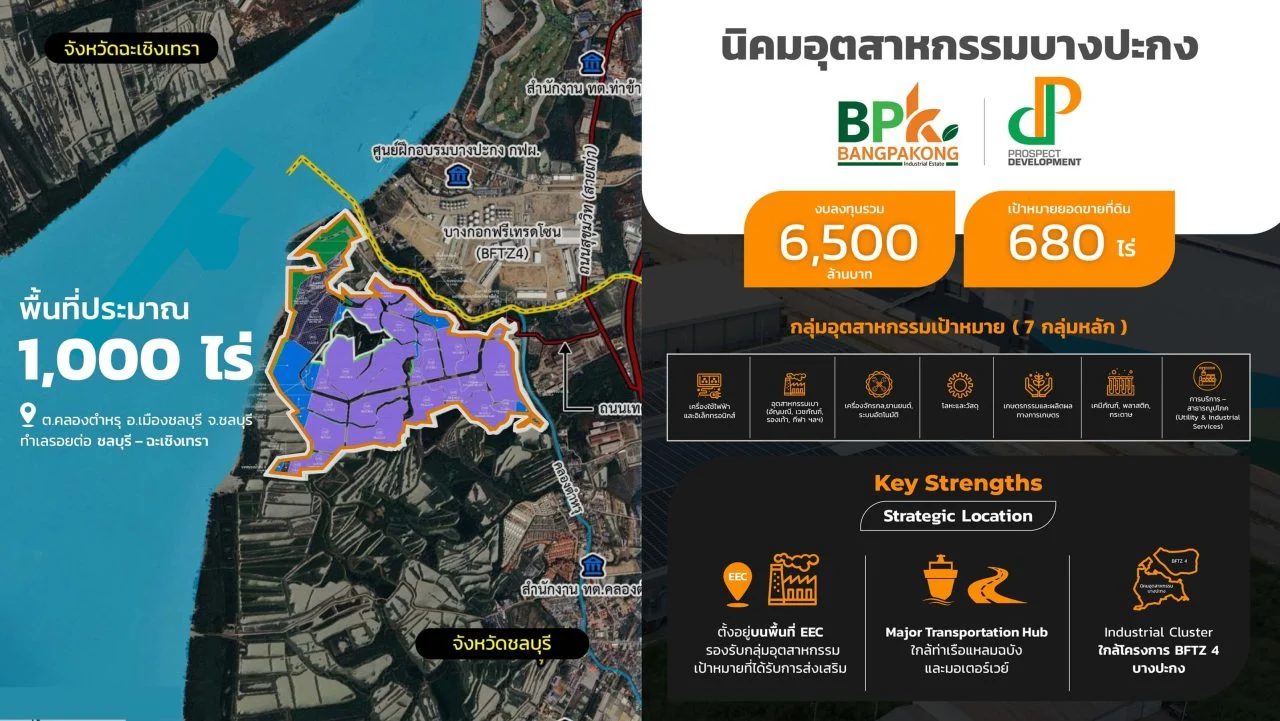 นิคมอุตสาหกรรมบางปะกง Prospect Development