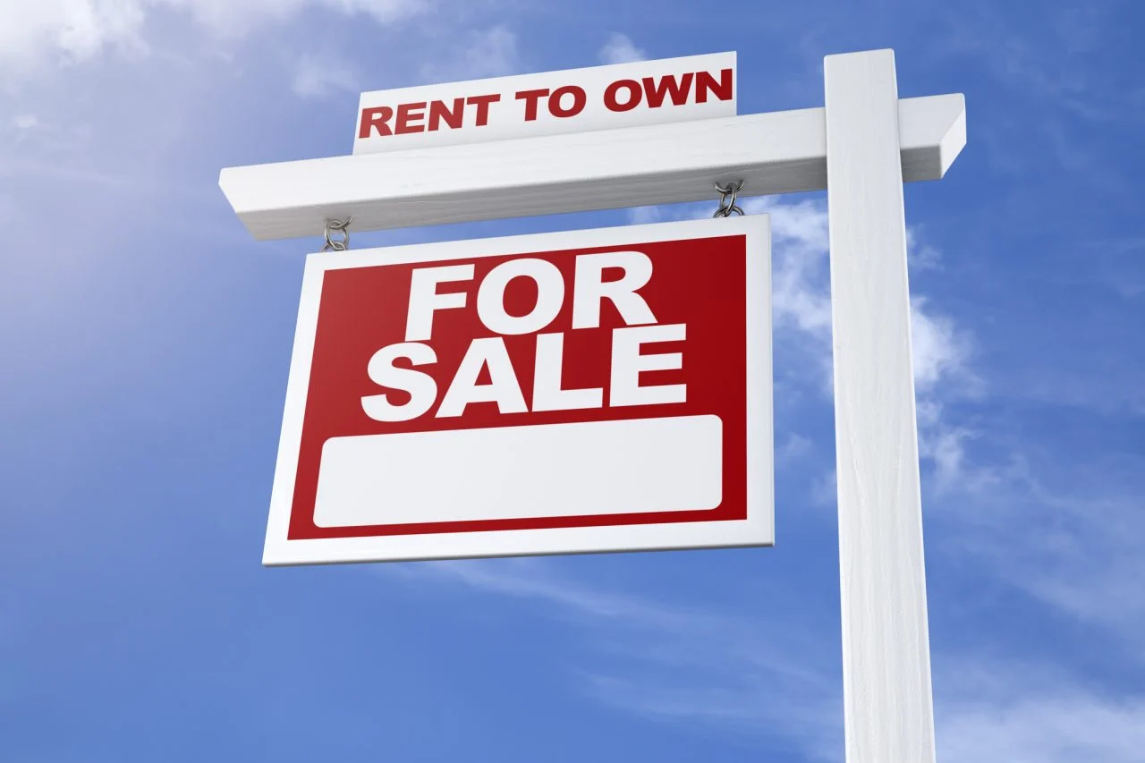 Real Estate Sign For Sale Rent to Own Blue Sky